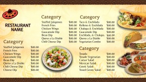 Lustrous Mexican Menu (Yellow)