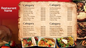 Rugged Mexican Menu (Red)